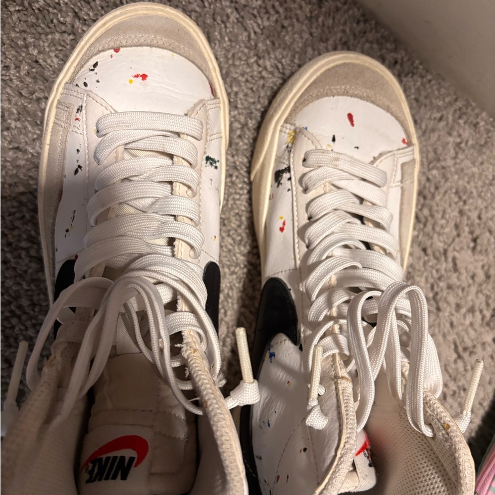 Nike White High-Tops with Colorful Accents